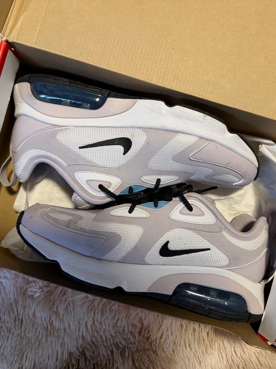 Nike Shoes - Nike White and Light Blue Low-Top Sneakers with Black Accents